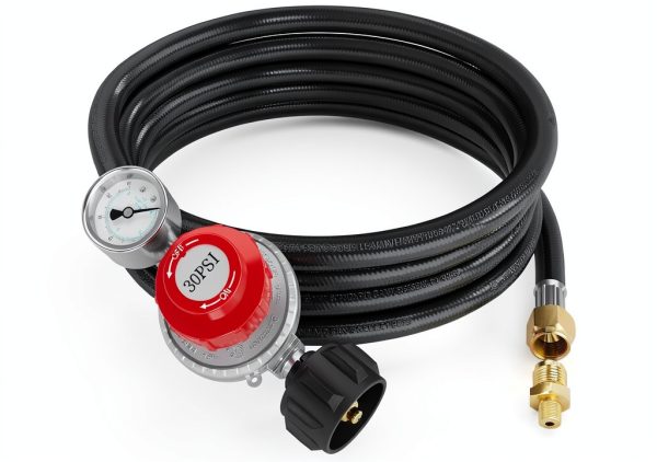 NUPICK Propane Regulator Hose Adjustable Pressure Gauge-0