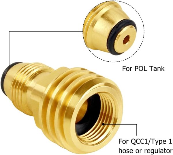 Hooshing Propane Adapter Brass Quick Connect for Grills-1