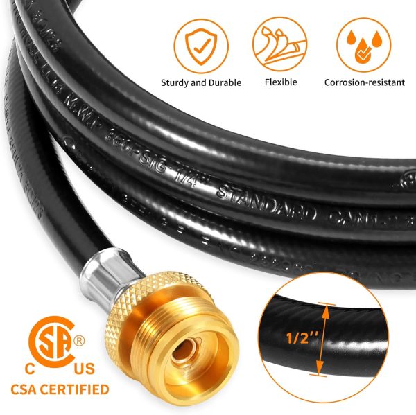 GasSaf Propane Hose Rubber Brass Grill Connector Adapter-2