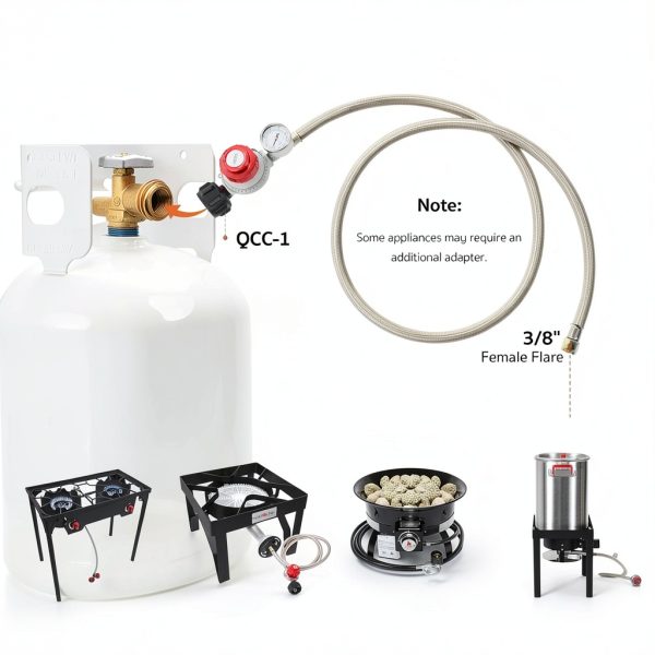 GASPRO Propane Regulator Adjustable Stainless Steel Hose-3