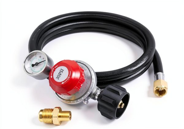 NUPICK Propane Regulator Adjustable Pressure Gauge Hose-1
