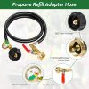 Propane Refill Adapter Detoypapa Brass Rubber Hose Gauge-1