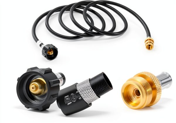 GasSaf Propane Adapter Hose Brass Rubber Grill Connector-1