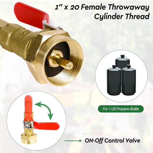 Propane Refill Adapter Detoypapa Brass Rubber Hose Gauge-3