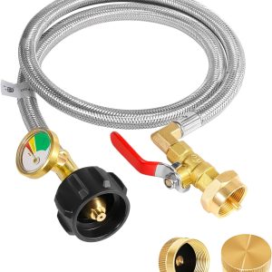 Propane Refill Adapter Hose Detoypapa Stainless Steel Brass-0