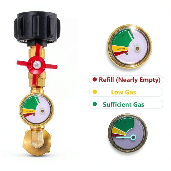 Konros Propane Refill Adapter Brass Reusable Quick Refill-4