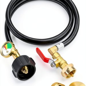 Propane Refill Adapter Detoypapa Brass Hose Gauge Valve-0