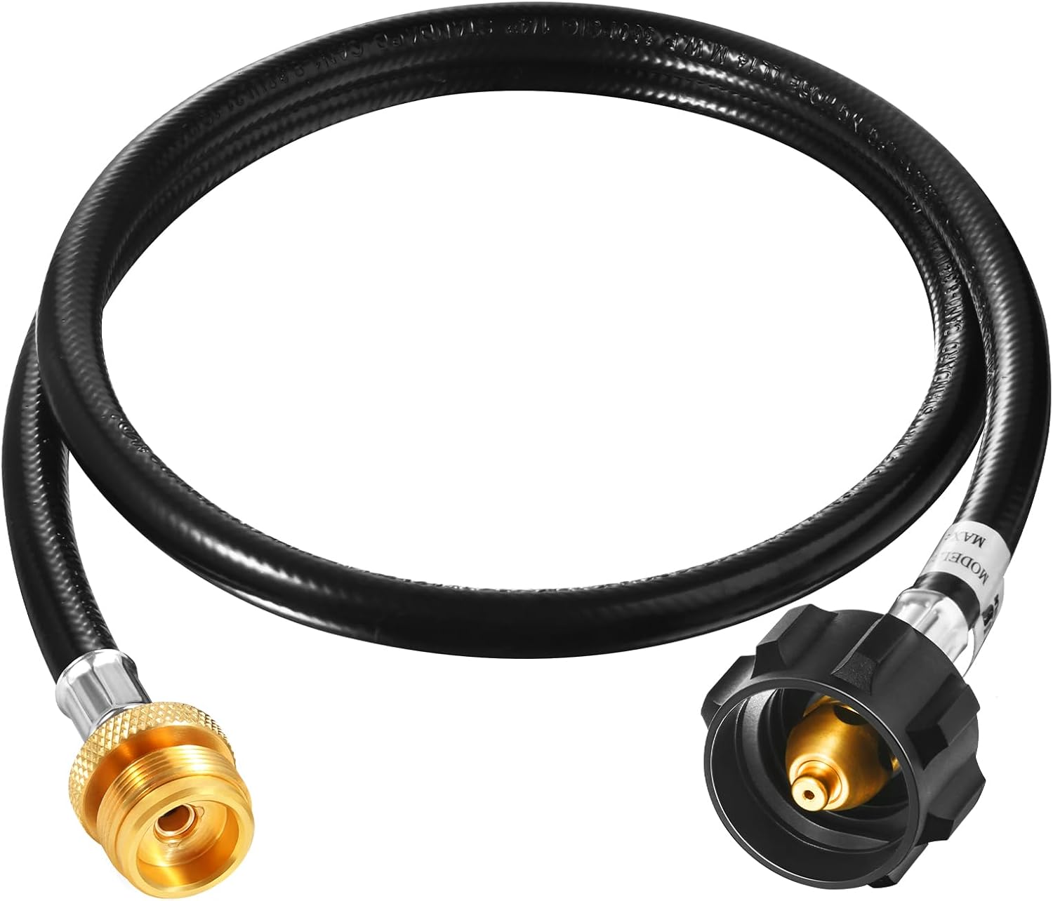 GasSaf propane hose connected to a grill and tank