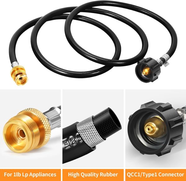 GasSaf Propane Hose Rubber Brass Grill Connector Adapter-1
