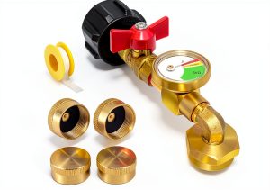 Konros Propane Refill Adapter Brass Reusable Quick Refill-0