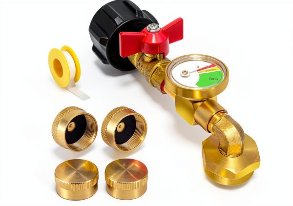 Konros Propane Refill Adapter Brass Reusable Quick Refill-0