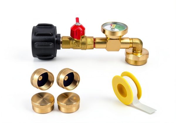Konros Propane Refill Adapter Brass Reusable Quick Refill-7