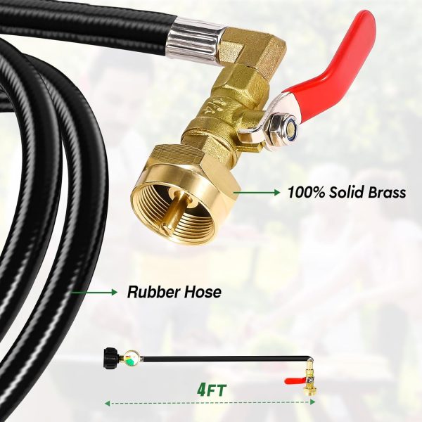 Propane Refill Adapter Detoypapa Brass Rubber Hose Gauge-4