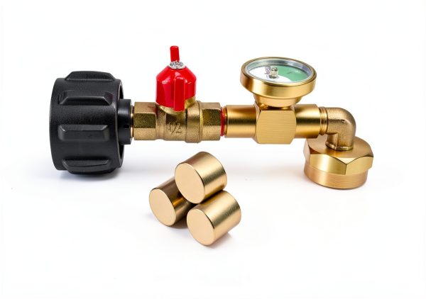 Konros Propane Refill Adapter Brass Reusable Quick Refill-2