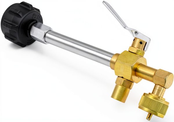 Flame King Propane Refill Adapter Brass Valve Grill-0