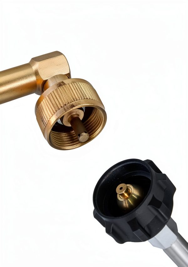 Flame King Propane Refill Adapter Brass Valve Grill-2
