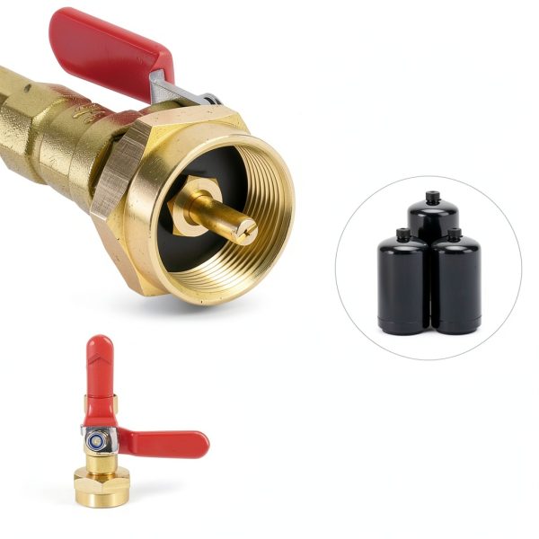 Propane Refill Adapter Detoypapa Brass Hose Gauge Valve-3