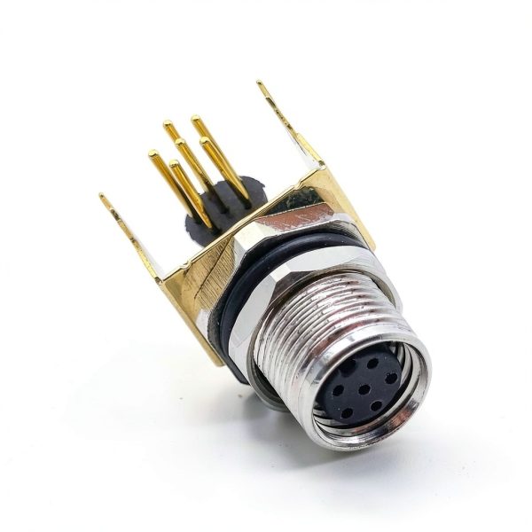 M8 6 Pin A-Code Connector Elecbee Waterproof Panel Mount Female Socket-3