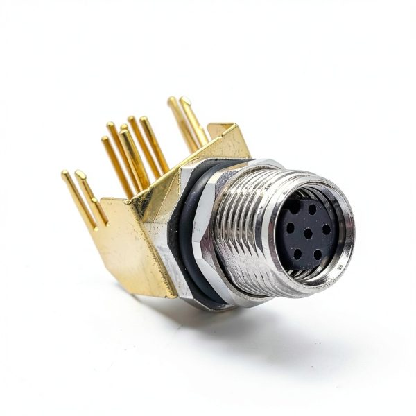 M8 6 Pin A-Code Connector Elecbee Waterproof Panel Mount Female Socket-0